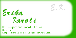 erika karoli business card